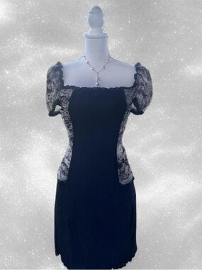 Y2K Blumarine 100% Silk Leopard Print Milkmaid Dress.